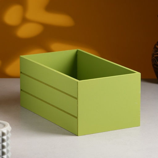 Кашпо деревянное 25х14х11 см Фисташковый - Дарим красиво фото 2