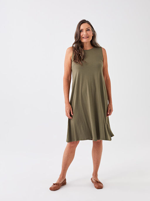 Bisiklet Yaka D?z A Kesim Elbise