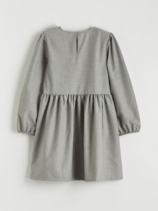 Uzun Kollu Belden B?zg?l? K?z ?ocuk Elbise