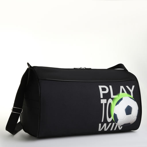 Сумка спортивная на молнии, наружный карман, цвет чёрный - Simaland фото 3