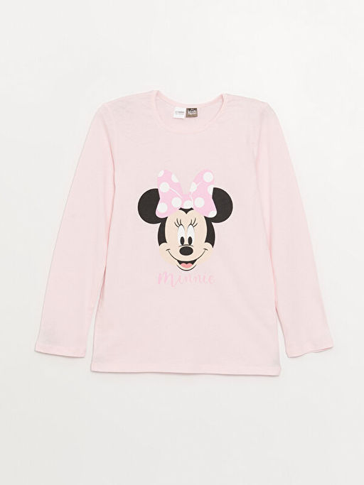 Bisiklet Yaka Minnie Mouse Bask?l? Uzun Kollu K?z ?ocuk Pijama Tak?m? - Waikiki фото 2