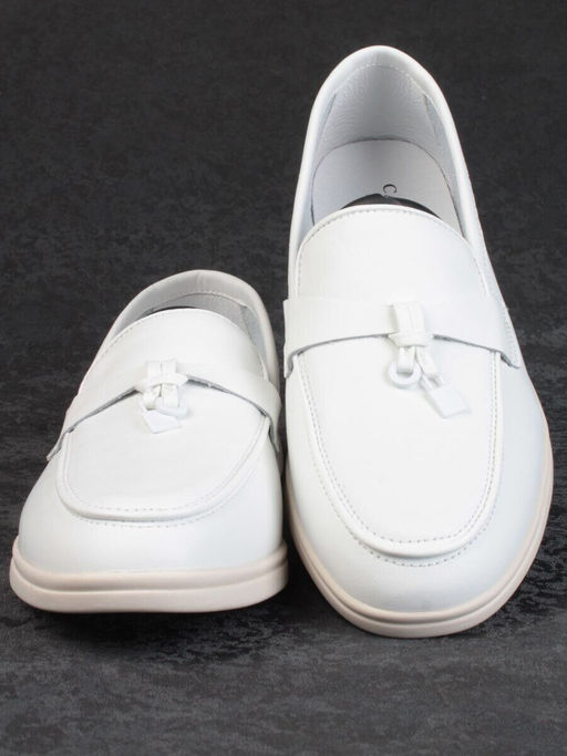 03-B416-1 WHITE Лоферы женские (натуральная кожа)