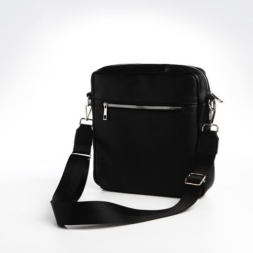 Сумка кросс-боди мужская TEXTURA, на молнии, 2 наружных кармана, 22×6×25.5 см, чёрная