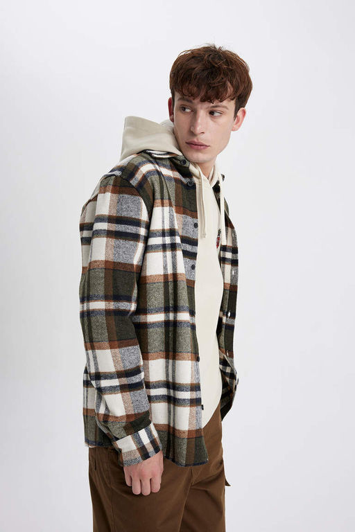 Рубашка Lumberjack с длинным рукавом в клетку обычного кроя - Defacto фото 4