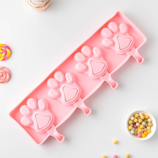 Форма для мороженого Лапки, силикон, 26?14 см, 4 ячейки (8.5?8.5 см), МИКС - Simaland фото 4