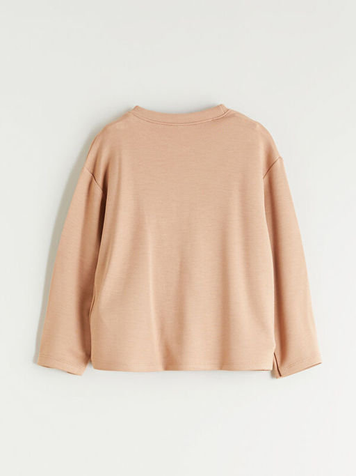 Bisiklet Yaka Bask?l? K?z Bebek Sweatshirt