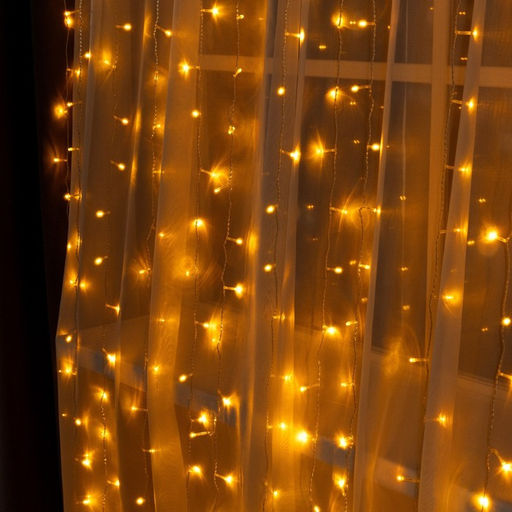 Гирлянда Занавес 2?3 м, IP20, прозрачная нить, 720 LED, свечение жёлтое, 8 режимов, 220 В - Luazon lighting фото 3