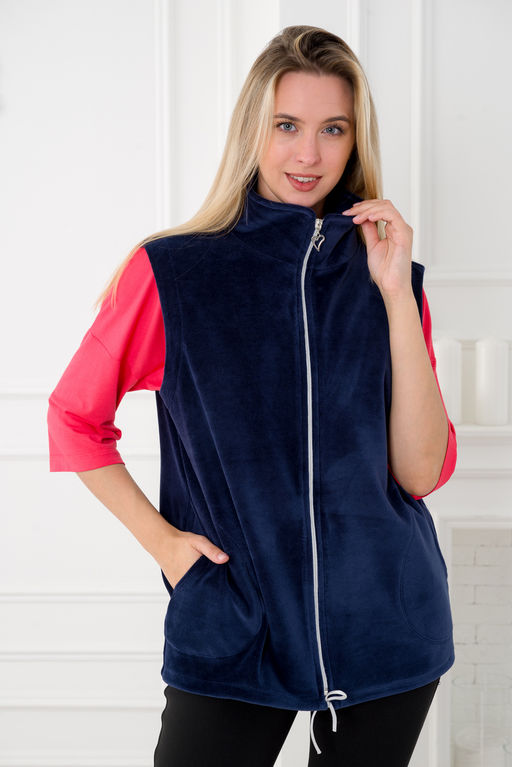 Жилет женский из велюра синий макс - Амадэль фото 13