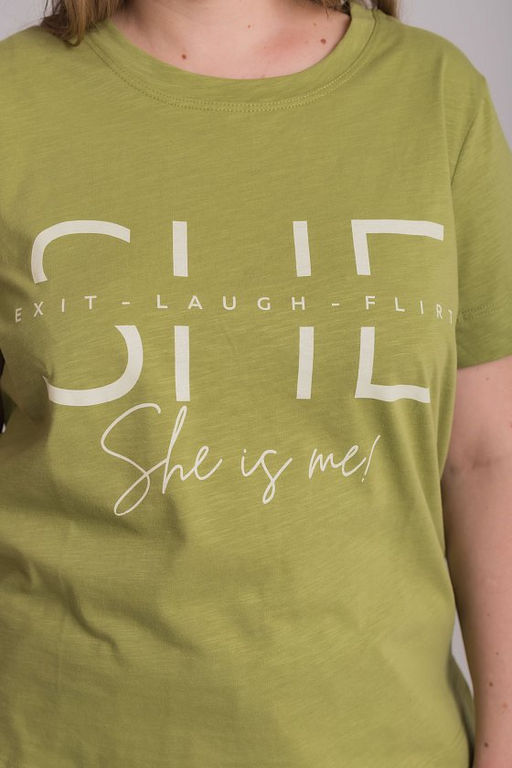 Костюм футболка и брюки М326015Пфч фисташковый/черный - Елена фото 10