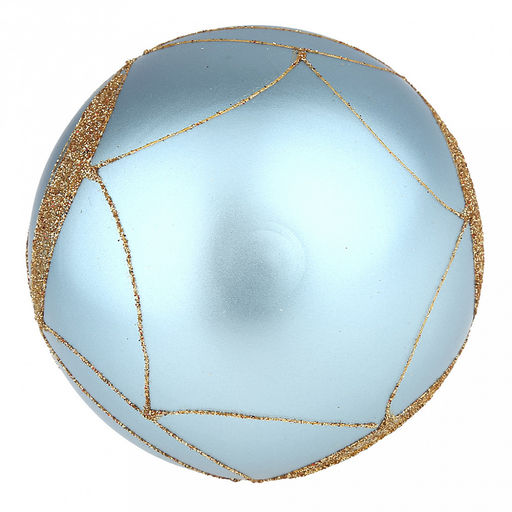 Елочная игрушка шар стеклянная д8см, голубой металлик, ручная художественная роспись, подарочная упаковка (Россия) - Домашняя мода фото 5