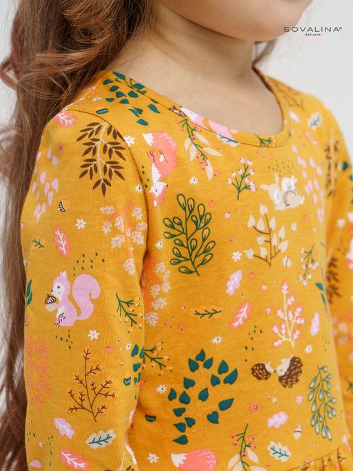 Платье Эля ежики на горчице - Sovalina фото 15