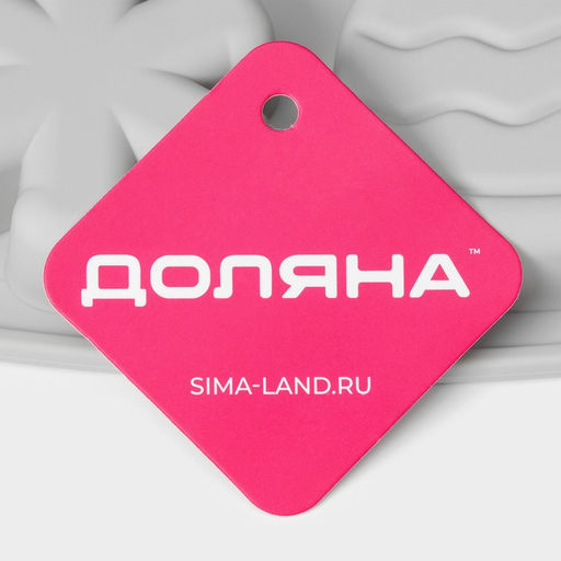 Форма для выпечки новогодняя Доляна Новогодняя варежка, силикон, 6 ячеек, 24?20.5?2.5 см, серая