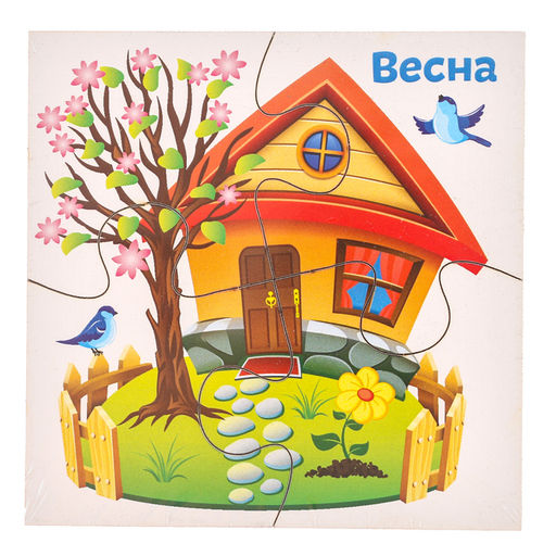 Развивающие пазлы из дерева «Времена года», 4 пазла, 16 деталей