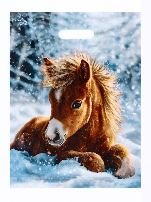 Цена за 50 шт. Пакет подарочный, новогодний «Ветерок», полиэтиленовый с вырубной ручкой, л 40×31 см, 60 мкм