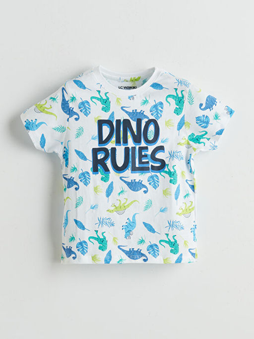 Dinozor Bask?l? Erkek ?ocuk ?ortlu Pijama Tak?m?