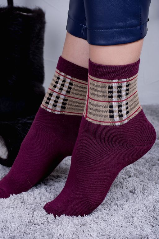 Цена за 6 пар. Носки Шотландия женские плюш - Berchelli фото 2