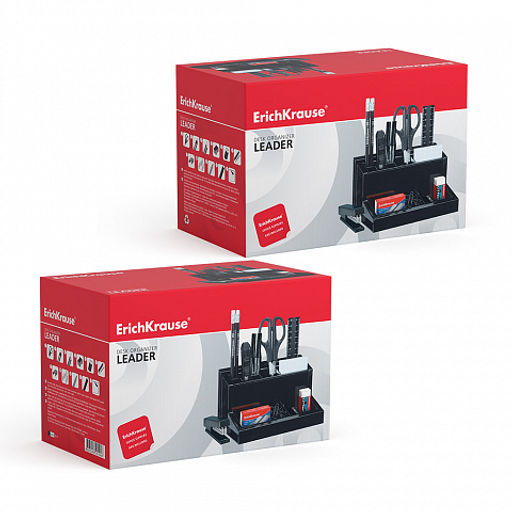 Цена за 1 шт. Набор настольный пластиковый ErichKrause Leader, Classic, черный  фото 4