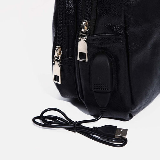 Сумка слинг, искусственная кожа, цвет чёрный - Simaland фото 6