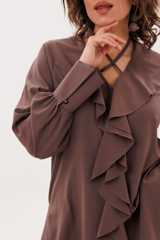 Блуза ANELLI 1679 молочный шоколад  фото 2