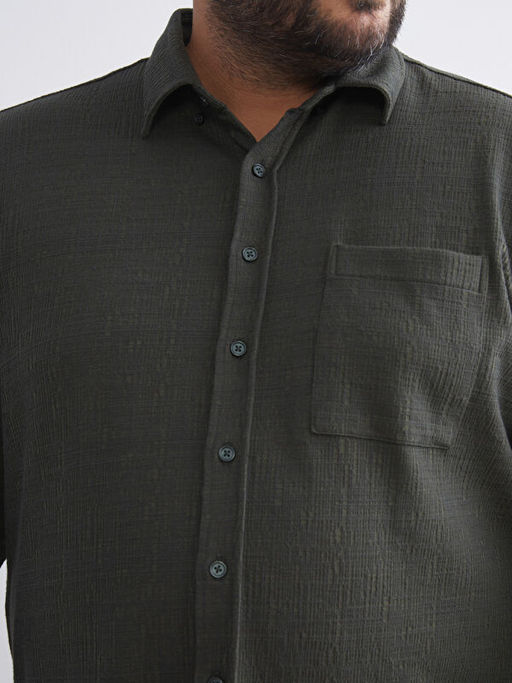 B?y?k Beden Dokulu Erkek G?mlek