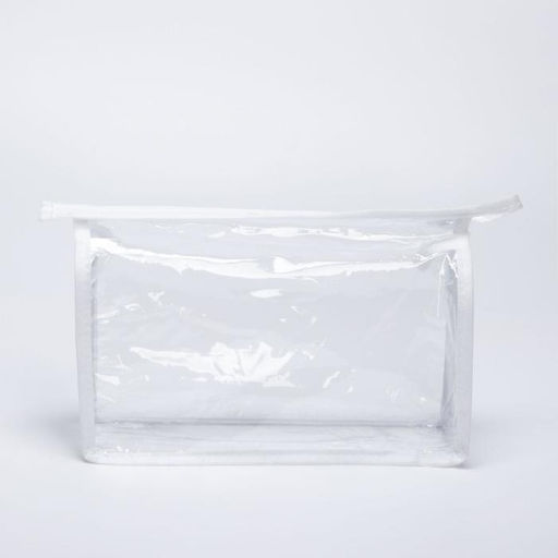 Косметичка на молнии, треугольная, средний размер, белая/прозрачная