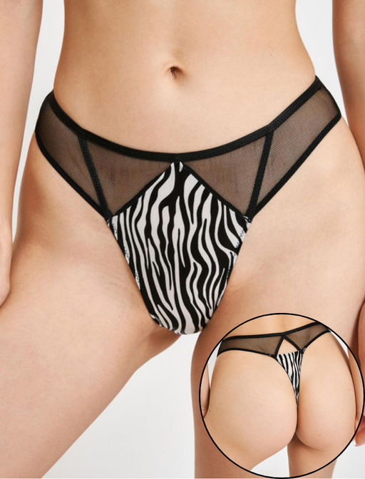 Infinity /  Трусы стринги с высокой талией жен. Agna черно-белый - Infinity Lingerie фото 5