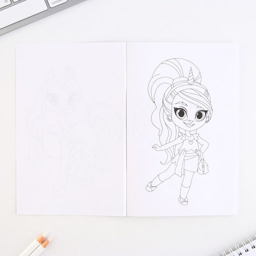 Подарочный набор «Волшебство внутри», блокнот-раскраска, трафарет и восковые мелки