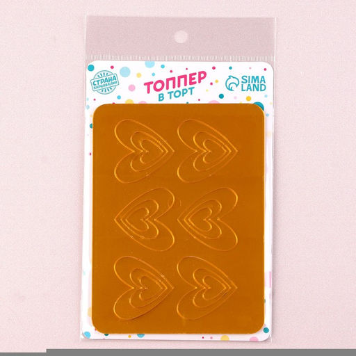 Украшение для торта Сердечки классические, цвет золото - Страна карнавалия фото 9