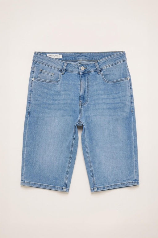 Regular Fit Pamuklu Jean Bermuda _ort - Defacto фото 6