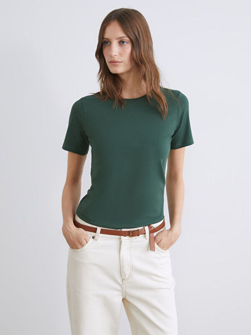 Bisiklet Yaka Kad?n Ti??rt