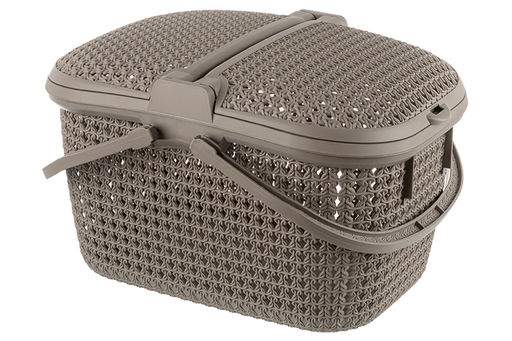Корзина для пикника 25 л 49,5*35*27,5 см Паола с 2-мя крышками латте (модель 428) - Elan gallery фото 3