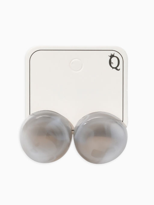 Цена за 3 шт. Серьги пластик «Леденец», d=2 см, с разводами белыми, серые