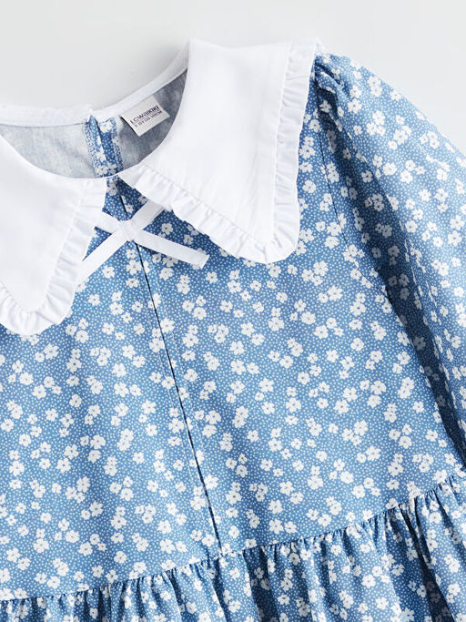 Bebe Yaka ?i?ekli K?z ?ocuk Elbise