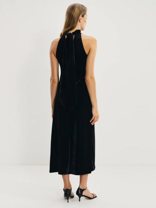 Платье из бархата с воротником халтер / Zarina