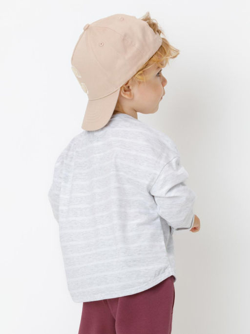 КР 302908/св.серый меланж,полоска к630 лонгслив (футболка дл.рукав) д/мал яс