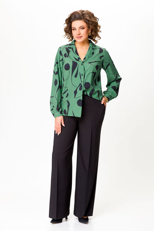 Блуза Swallow 803.2 черный+серебряный узор фото 766