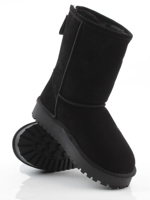 04-PAYH17-1Z BLACK Угги женские (натуральная замша, 100% шерсть)
