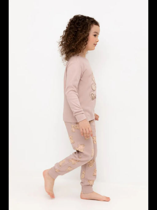 Crockid _ К 1541/кофейный,медвежонок с бантиком пижама дет