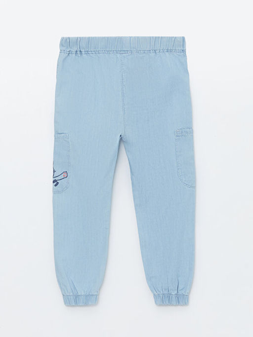 Beli Lastikli Bask?l? K?z Bebek Jean Pantolon - Waikiki фото 2