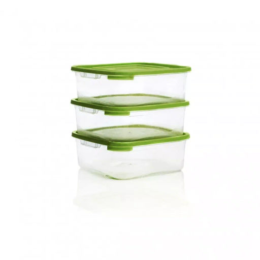 Контейнеры 3шт (0,7л) д/СВЧ прямоугольные Каскад (травяной)