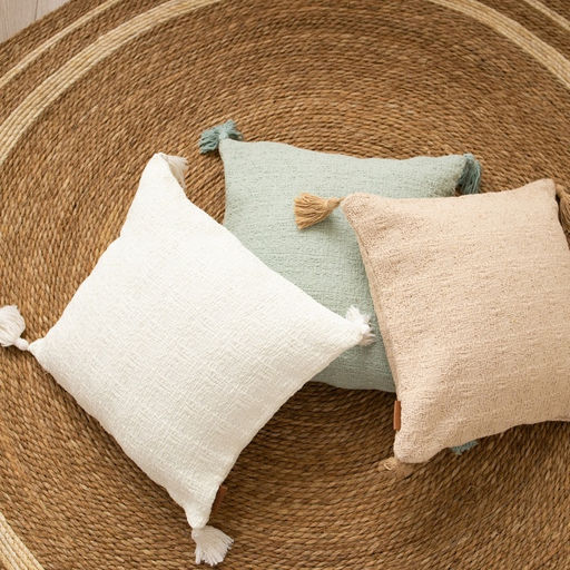Наволочка декоративная с кисточками SL Home TASSEL, 45×45 см, оливковая