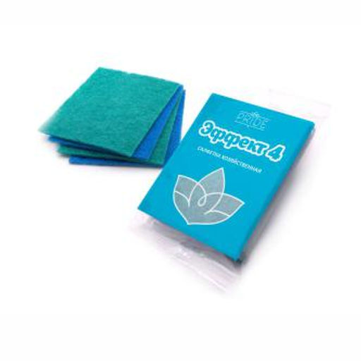 Салфетка для уборки 15х12,5х0,8см (абразивный материал) "Эффект-4" (4шт.) (сх007)
