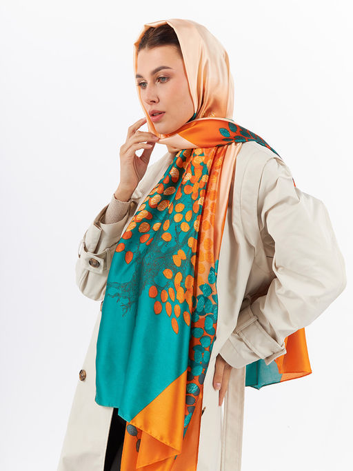 Большой, мягкий, тонкий и очень нежный двусторонний палантин с рисунком - Tantino фото 26