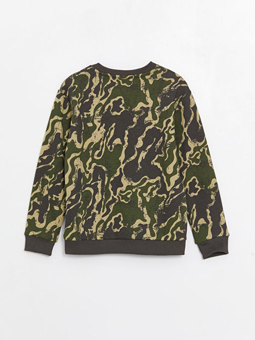 Bisiklet Yaka Bask?l? Uzun Kollu Erkek ?ocuk Sweatshirt - Waikiki фото 2