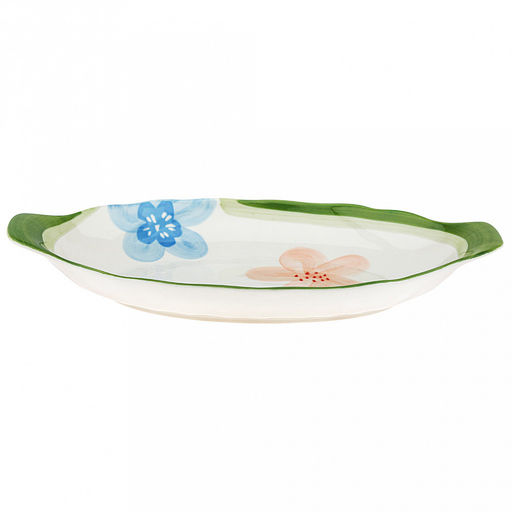 Лето Блюдо овальное фарфоровое 326х184х40мм, с ручками, с деколью, волнистый край (Китай) - Домашняя мода фото 2
