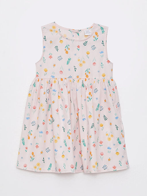 Bisiklet Yaka Desenli K?z Bebek Elbise