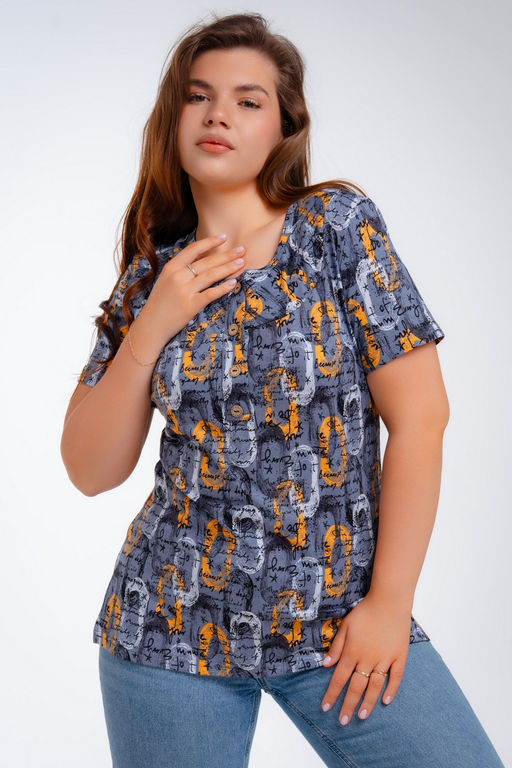 Туника женская из кулирки Наина газета макси