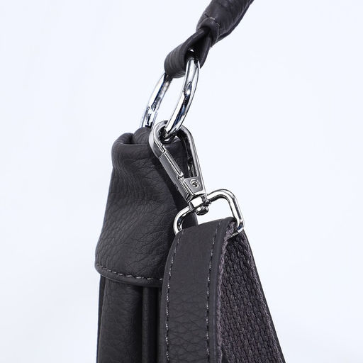 Сумка-мешок на молнии, наружный карман, длинный ремень, цвет тёмно-серый - Simaland фото 5