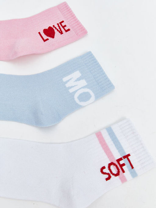 Desenli K?z ?ocuk Soket ?orap 3l?