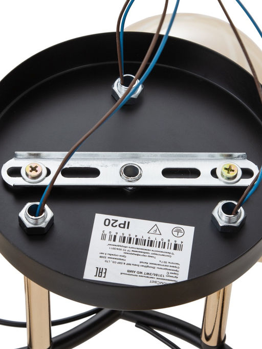 Люстра 13186/3, 3хE27, 60 Вт, чёрный/золото